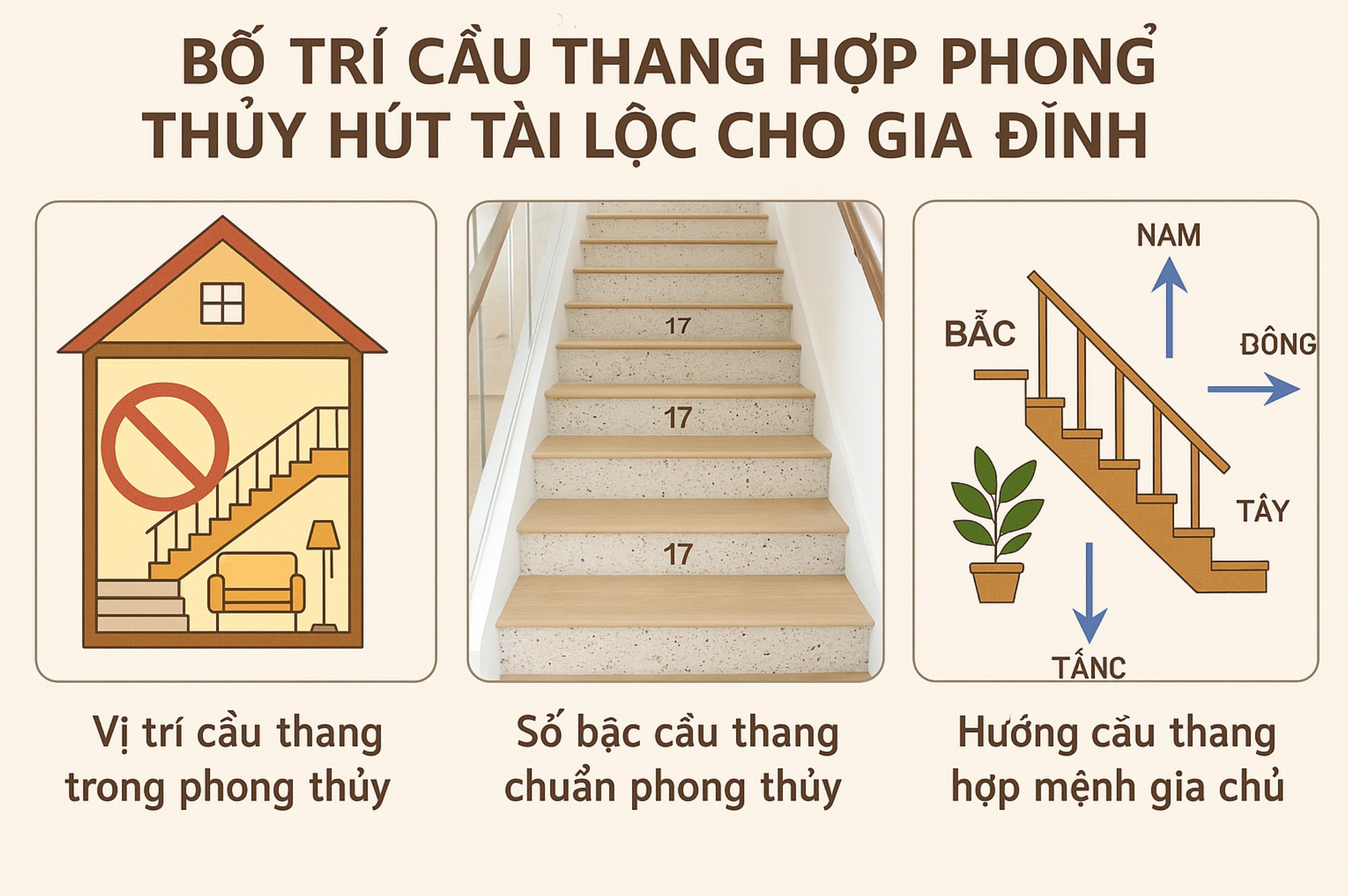 Bố Trí Cầu Thang Hợp Phong Thủy Hút Tài Lộc Cho Gia Đình